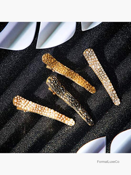 16pc Pearl Rhinestone Alligator Hair Clips Duckbill Barrettes Styling Tools